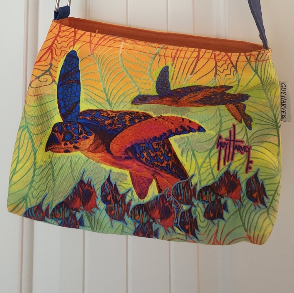 Guy Harvey Shoulder Crossbody Hand Bag Sea Turtles